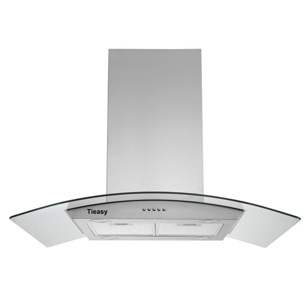 Tieasy Island Range Hood 36" 700 Cubic Feet Per Minute Convertible